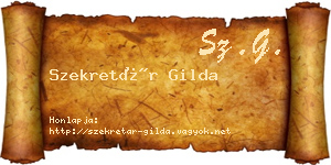 Szekretár Gilda névjegykártya